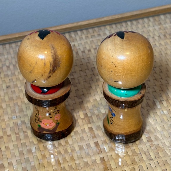 Vintage Japanese Kokeshi Nodder Dolls 3.5” tall made in Japan - Picture 4 of 9